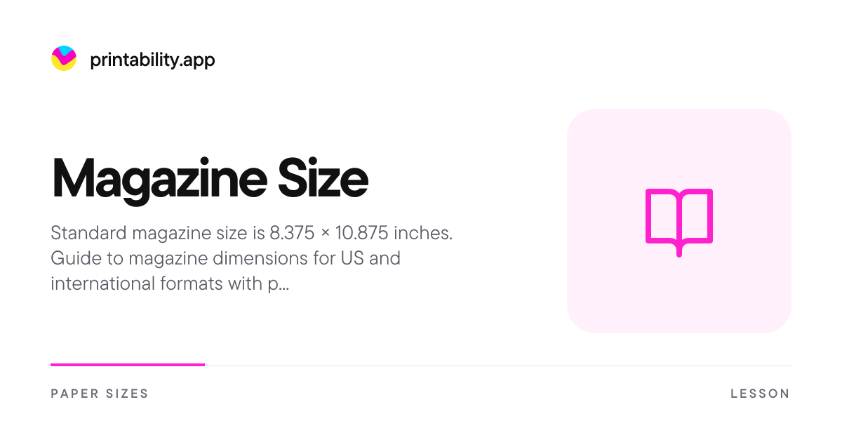Magazine Size - Standard Dimensions in Inches & mm