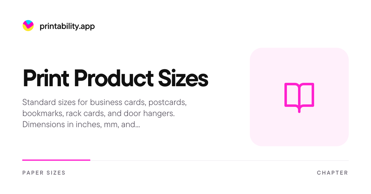 Print Product Sizes - Business Cards, Postcards, Bookmarks & More